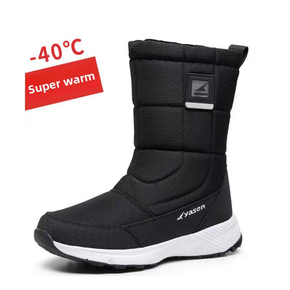 Thick, warm, high-top snow boots for men
