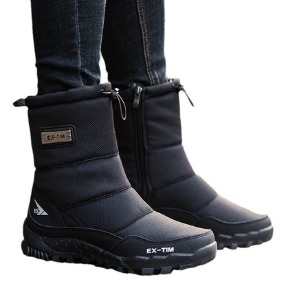 Thick, warm, high-top snow boots for men