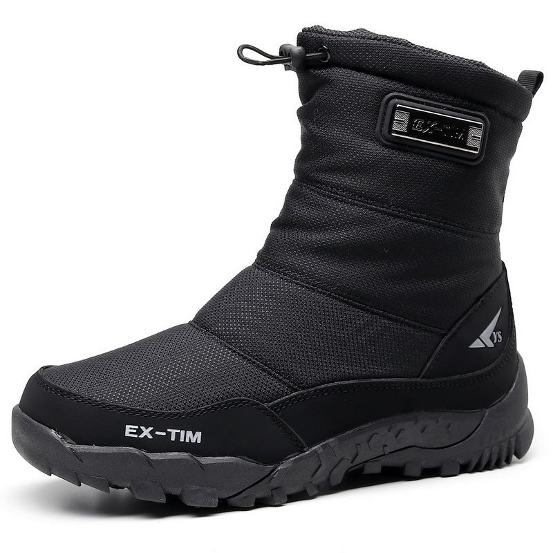 Thick, warm, high-top snow boots for men