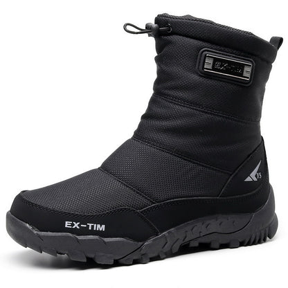 Thick, warm, high-top snow boots for men